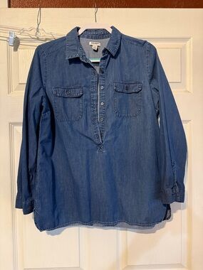 Old Navy Blue Denim Button-Front Shirt